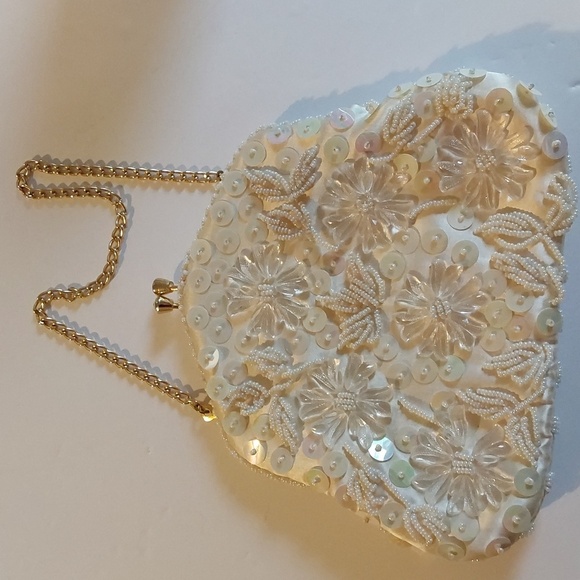 Vintage Sparkle Sequin Handmade beaded MINI BAG Hong Kong Elegant Stunning! - Picture 1 of 9